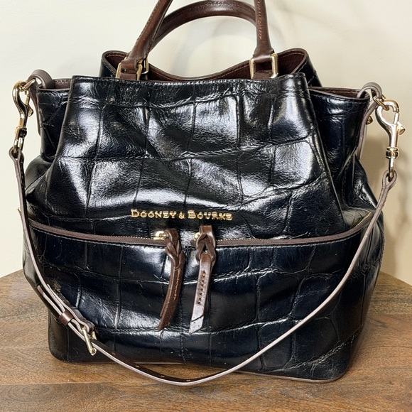 Dooney & Bourke Black Croc-Embossed Tote
